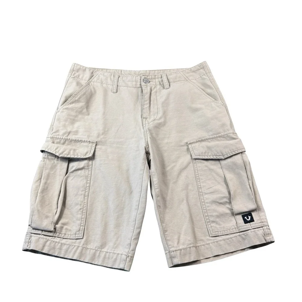 True Religion Tan Men's Cargo Short Size 30 Excellent
